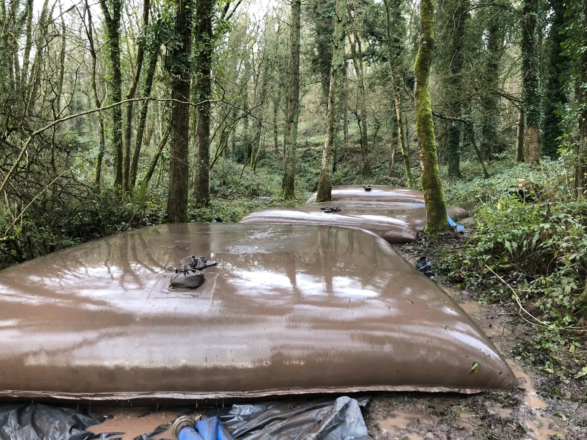 Dewatering bags used for silt removal