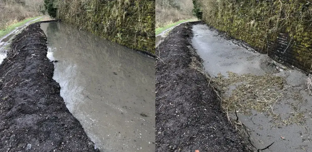 Soil bund used for silt containment